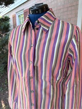 Oilily Women's Multicolor Vertical Stripe Button-Down Shirt